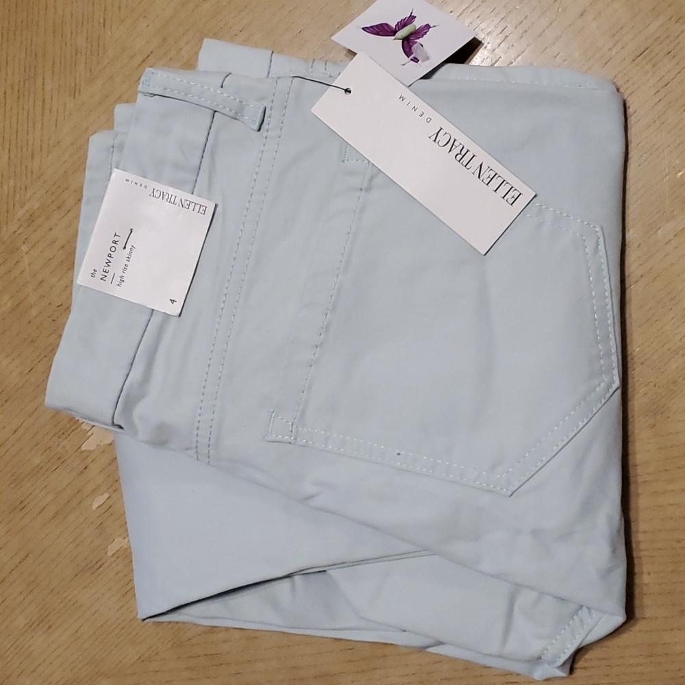 ☆HP☆  NWT Ellen Tracy soft denim jeans mint green size 4